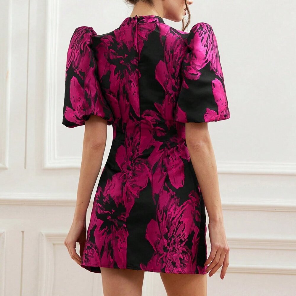 Hot Pink Boho Elegant Women's High-End Mini Dress - Picture 2 of 6